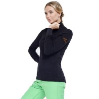 Футболка Norveg "-60" женская длинн рукав, воротник-стойка, цв.антрацит