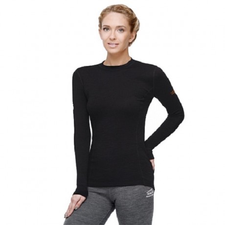 Футболка Norveg LADY Classic длинн рукав, кругл ворот, черный