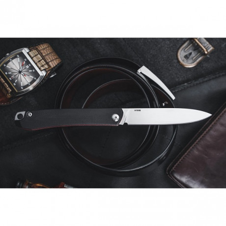 Нож N.C.Custom складной Respect G10 black/red satine