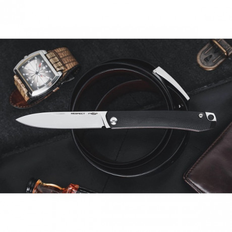 Нож N.C.Custom складной Respect G10 black/red satine