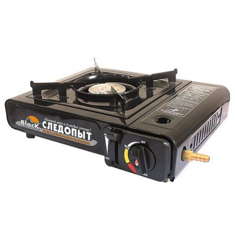 Плита настольная газовая Следопыт- Blak с переходником
