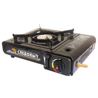 Плита настольная газовая Следопыт- Blak с переходником