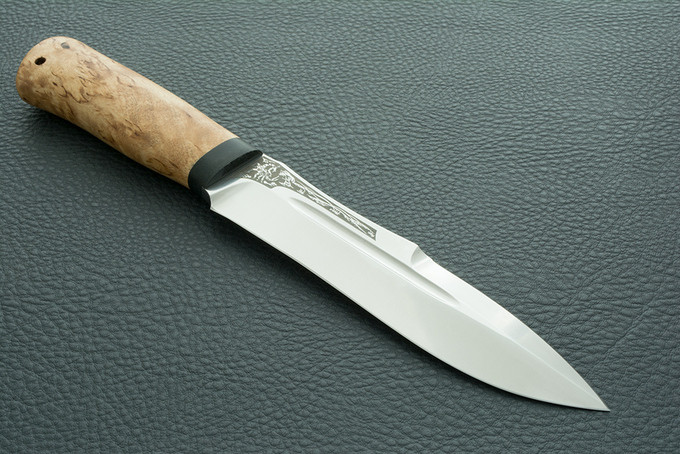 Нож Скорпион карельская береза 100х13м