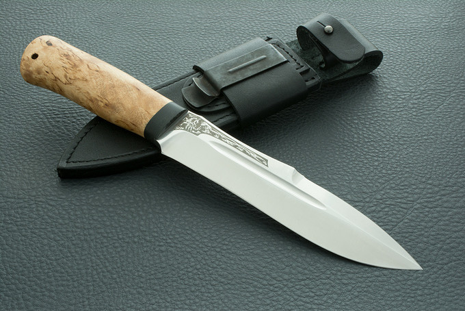 Нож Скорпион карельская береза 100х13м